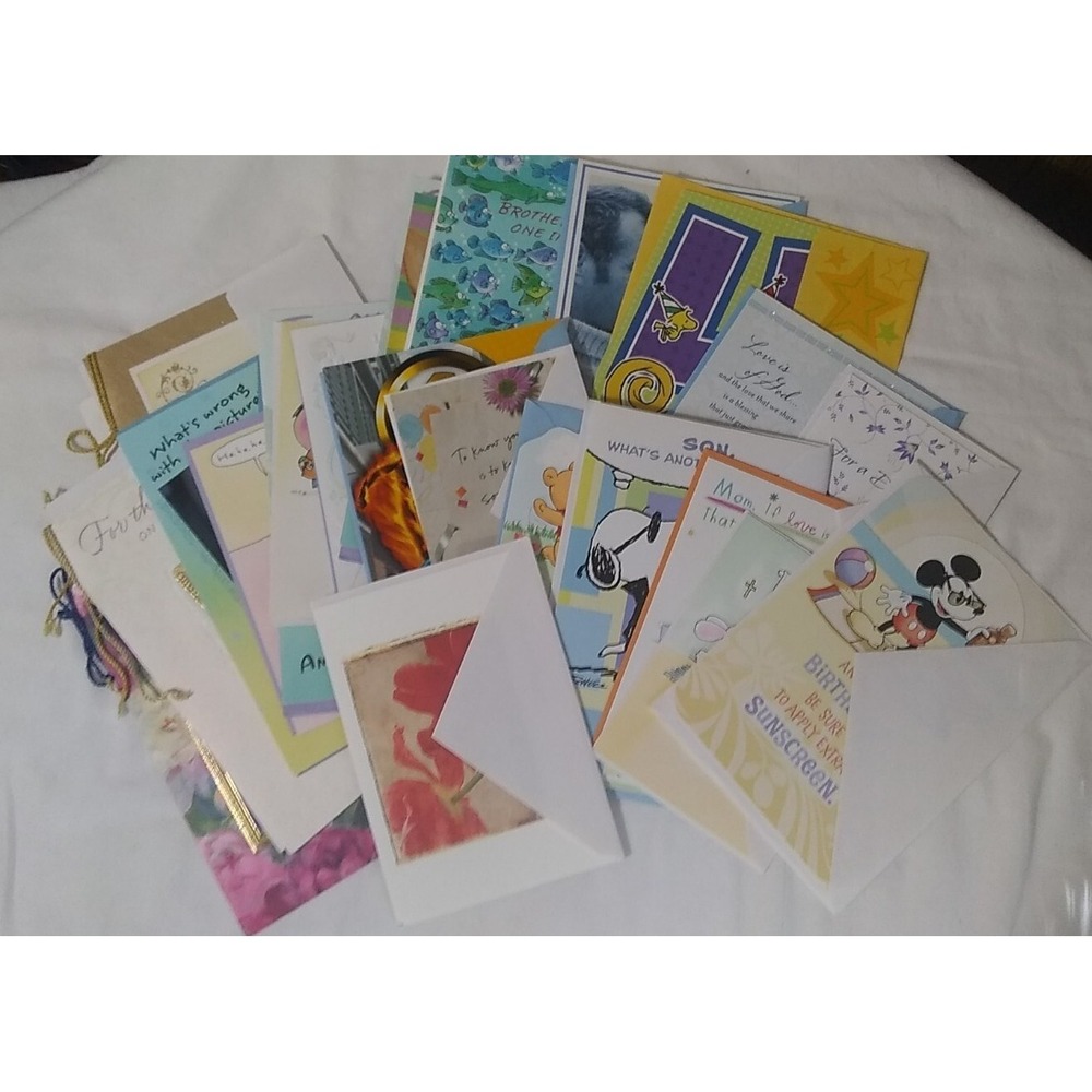 Greeting Cards Lot Of‎ 26 Assorted Occasions Sizes Brands With Envelopes